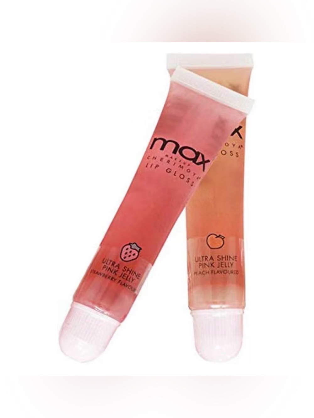 Cherimoya Max Makeup Ultra Shine Pink Jelly Lip Gloss - Peach and Strawberry